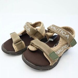 Nautica Aminah Baby Toddler Brown Ankle Strap Sport Sandals Size 7 toddler